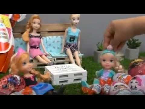 Elsa and Anna toddlers chocolate egg hunt for Easter