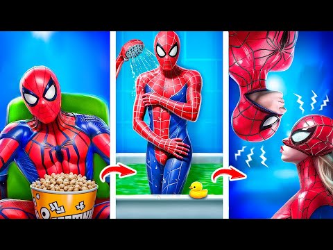 Spider-Man vs. Computer Heroes! I was adopted by Spider-Man!