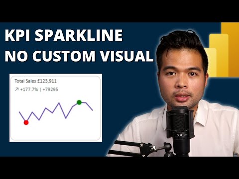 Create your own KPI SPARKLINE using DEFAULT VISUALS in Power BI // Beginners Guide to Power BI