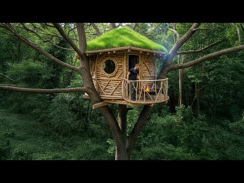 The young man built a wonderful house using vines, a bushcraft treehouse@BushcraftIdeas-e9q