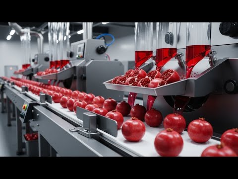 Inside a Modern Pomegranate Factory: From Raw Pomegranates to Bottled Premium Juice (Full Process)