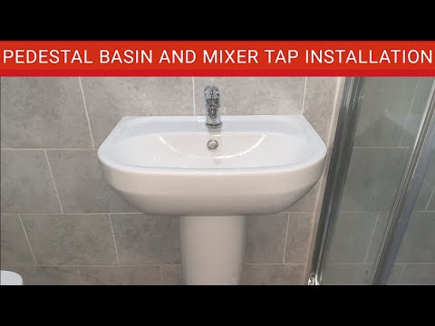 B and Q Goodhome Cavally Full Pedestal Basin Installation || Shower Room Basin || Basin Mixer Tap