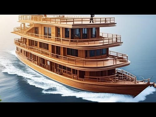 【Complete】Challenge to Build A Huge Bamboo Boat On The Lake Alone!Very luxurious!