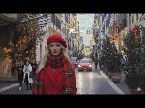 Rome Street Style Luxury Christmas 🎄 Walking Tour in the City Center