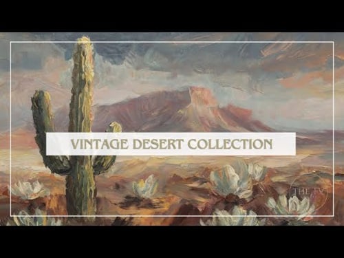 Vintage Desert Art | HD TV Frame Art Screensaver | Vintage Cactus Flower Inspired Art | 6 scenes
