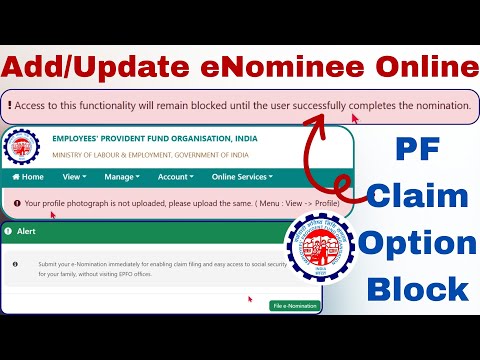EPFO Add eNominee Online 2025-26 🚨 | PF Claim Option Blocked Until Completes eNomination Add/update