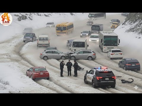 Icy Road Madness Caught on Camera - Cars Spinning Everywhere #13