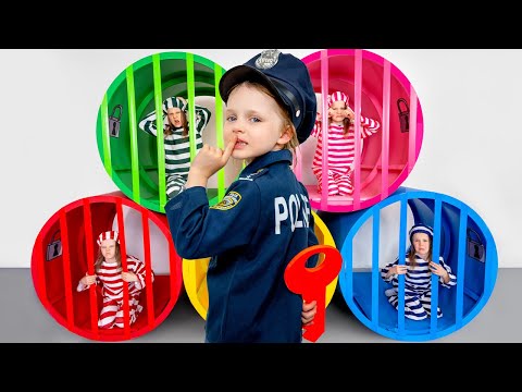 Vania Mania Kids App Police Story! 👮♂️💙 Colorful Jail Escape Challenge