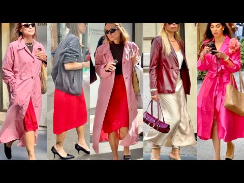 FALL FASHION TRENDS 2025 🍁SPOTTED IN MILAN FASHION WEEK STREET STYLE 🇮🇹 RED SKIRT PRADA #prada