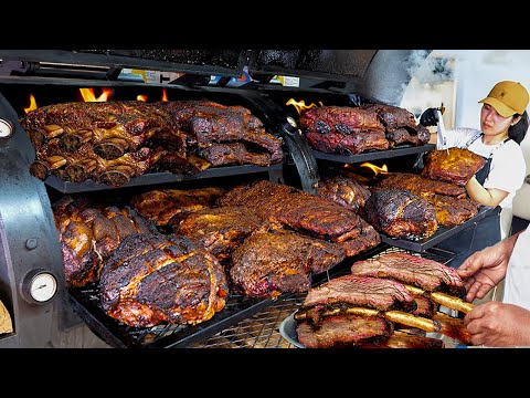 Unbelievable Woman BBQ Master!! 2 Tons of Texas-Style BBQ Sold Out Monthly / Korean street food