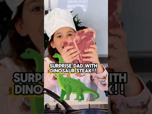 🦖🔥We Cooked a GIANT DINOSAUR STEAK for Dad!