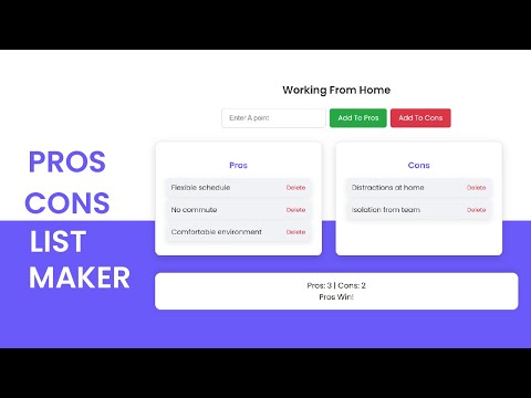 I Built a Pros & Cons List Maker Using HTML, CSS & JavaScript!