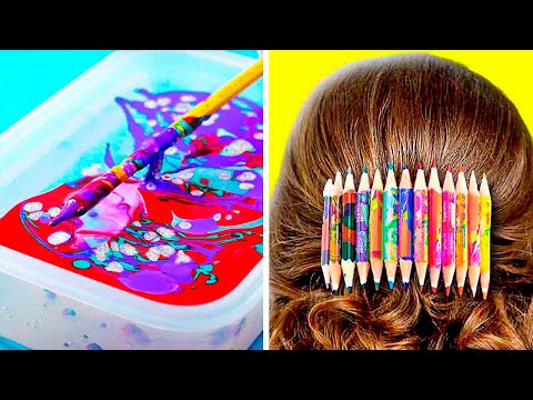 حيل مدرسية ممتعة اصنعها بنفسك || أشغال يدوية وحيل رائعة للعودة إلى المدرسة! من ١٢٣ غو لايك!