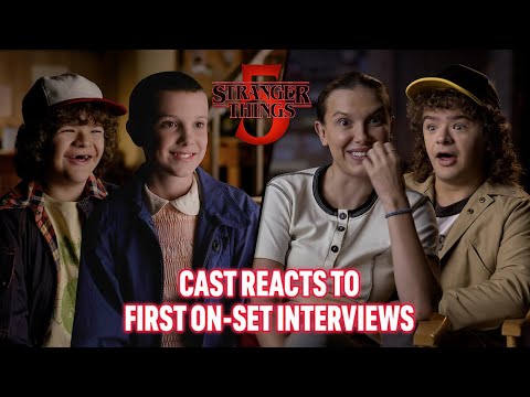 Stranger Things Cast reacts to their first on set interview