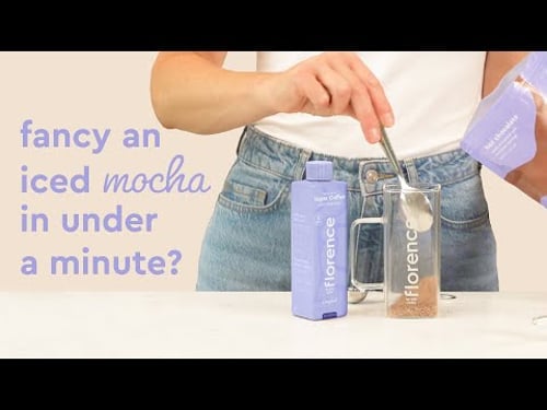 Iced mocha at home in 1 minute using Florence by Mills Coffee products
