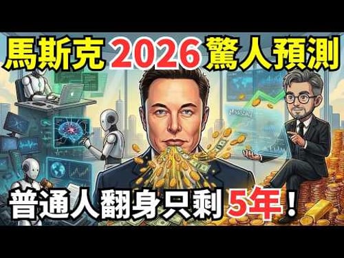 馬斯克驚人預言:2026—2030,人類史上最大財富窗口!未來5年將改變階層。揭秘Elon Musk預測:普通人這樣投資