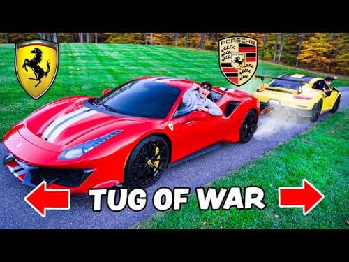 Ferrari 488 Pista vs Porsche 911 GT2 RS - TUG OF WAR!