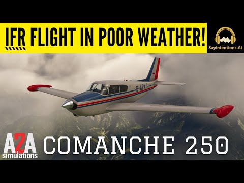 A2A Comanche + TDS GTNxi Poor Weather Salzburg-Innsbruck SayIntentions.AI Microsoft Flight Simulator