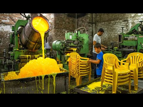 Incredible Production of Plastic Chair From Old Polythene Bag Recycling in Factory