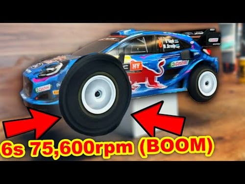 6s 76,600rpm RC Rally Car insanity (it blew up)
