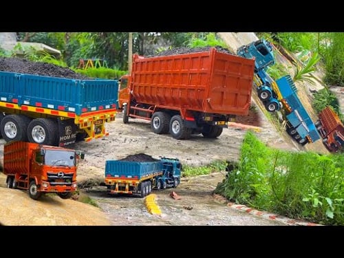 AKSI KE 87 ‼️ Pengiriman Matrial Bangunan Rc Truk Trailer VS Tronton Angkut Pasir Slip Kabin Jumping