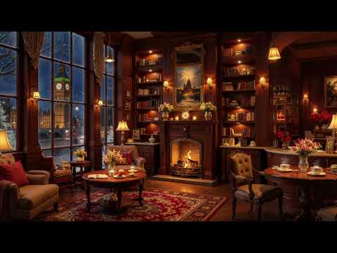 Winter Coffee Shop Ambience & Warm Jazz Instrumental Music 🔥 Smooth Jazz Music for Relaxing, Work