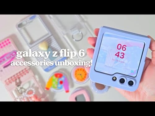 Samsung Galaxy z flip6 accessories unboxing💜aesthetic decor💜갤럭시 플립6악세서리 언박싱