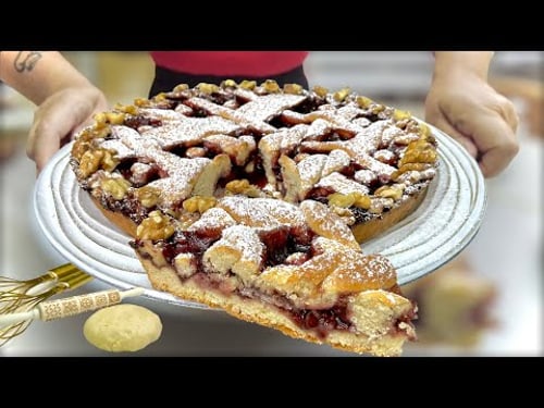 CROSTATA MORBIDA Marmellata e Noci al LATTE SENZA BURRO facilissima