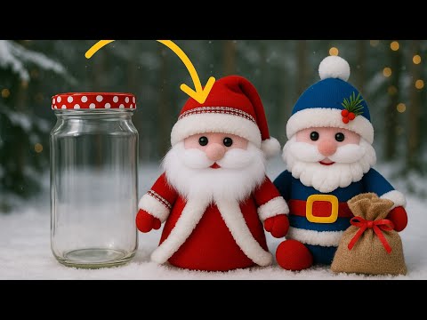 💥These Santas Are Made from Glass Jars/😍2 Great Gift Ideas for Christmas/🎉There's a Surprise Inside