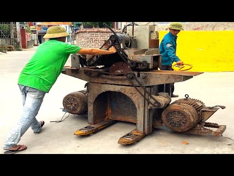 Amazing Restoration Transforms a Giant Rusty and Damaged Wood Processing Machine to Like New