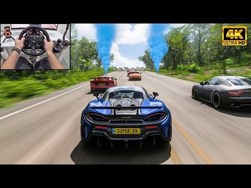 McLaren 600LT Coupe VS Track Toys - Forza Horizon 5 | Logitech G923 Steering Wheel