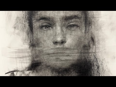 SILENCE charcoal portrait drawing