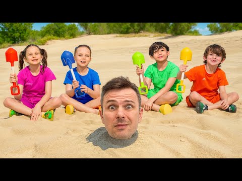 Colorful Beach Adventure! 🏖️🌈 Kids Find Toys & Treasure
