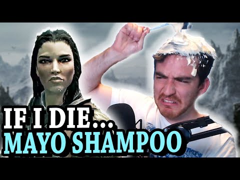Skyrim with 1 Hit Point, but Mayonnaise if I die