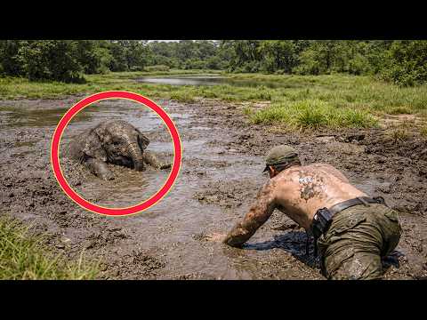The man saved the drowning elephant, then the whole herd did something unexpected.