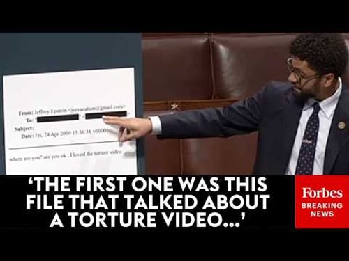 Maxwell Frost Shows Redacted Epstein Files On House Floor, Alleges DOJ 'Scrubbed' Some Files