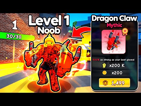 Starting Over as a NOOB with STRONGEST Gloves in Roblox Punch a Wall!