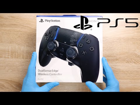 Sony PlayStation 5 Dual Edge Controller Midnight Black Unboxing - ASMR