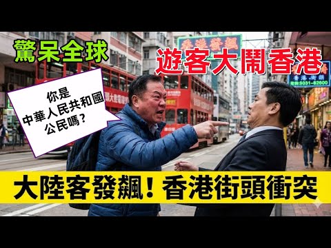 驚呆全世界,大陸遊客大鬧香港街頭,丟臉丟到家了,日本已經忍受不了啦