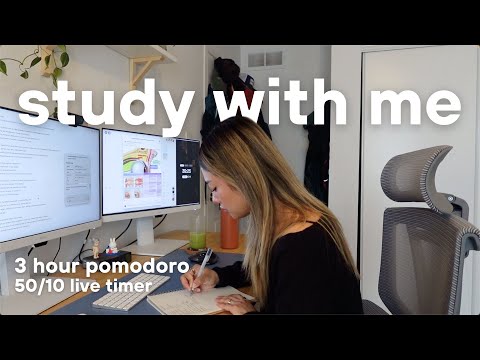 3 HOUR STUDY WITH ME | cramming for med school exams 🩺 :) 50/10 pomodoro