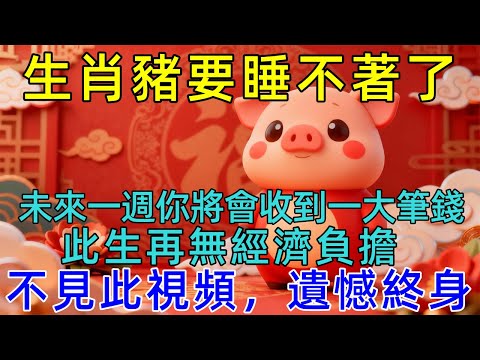 生肖豬要睡不著了,未來一週你將會收到一大筆錢,此生再無經濟負擔!12月家有屬豬的請接財!不見此視頻,遺憾終身!! #生肖运势#佛陀#佛學 #佛法 #佛教 #修行 #智慧 #因果 #佛家