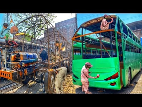 Handmade Passenger Bus manufacturing || without Heavy any power Tools Manufacture Bus 🚌