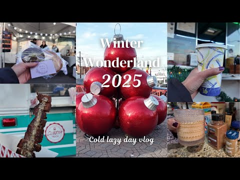 Winter Wonderland & Cold Lazy Day Vlog | food trucks, vendors, laundry, skin care, pumpkin spice