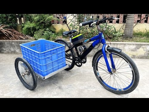 AWESOME DIY IDEAS | Super Convenient Electric Tricycle from Basket and Bicycle You Should Make