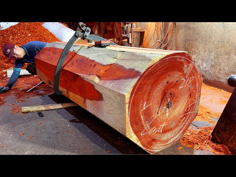 Traditional Crafts // Giant Rare Redwood Turning Process