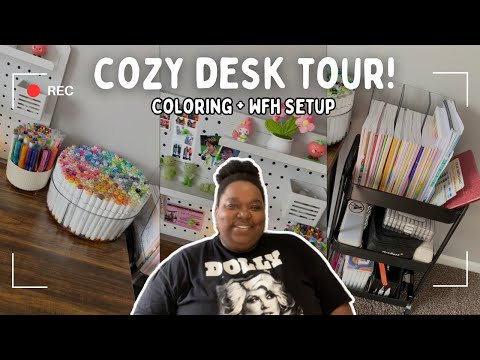 cozy coloring desk tour + my must-have art supplies (ohuhu alcohol markers & more) 🎨✨