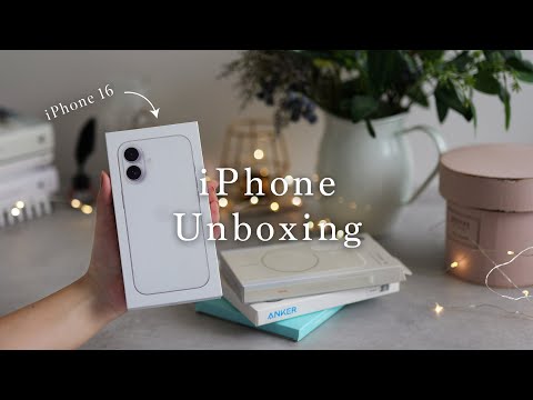 🍎iPhone 16 Aesthetic Unboxing + Accessories Setup + Camera Test|ANKER Mobile Battery|beats Case/ASMR