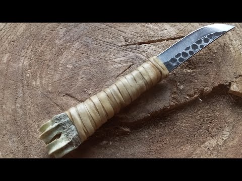 Bone and Rawhide Handle Knife