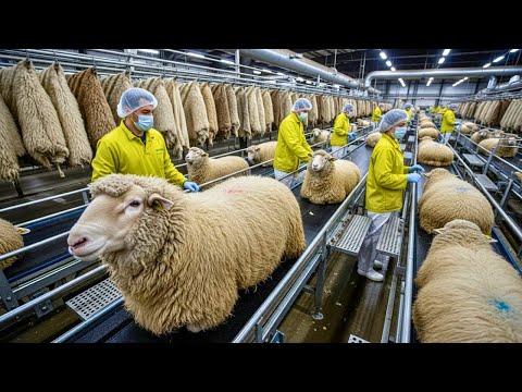 Inside the Sheep-Wool Factory: From Freshly Shorn Wool to High-End Textiles | Full Process