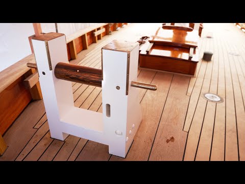 Bowsprit Step / Turning Lignum Vitae on a lathe